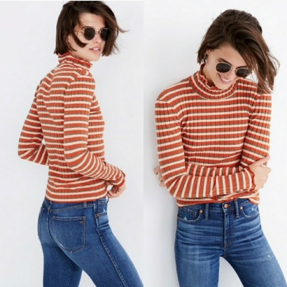Madewell Tops - Madewell Stripe Ribbed Turtleneck